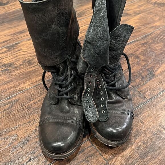 Allsaints Spitalfields double buckle combat Boots size 39 size 8 in USA in GUC - Picture 3 of 10